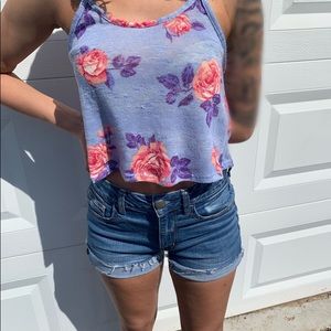 Forever 21 floral crop top size M